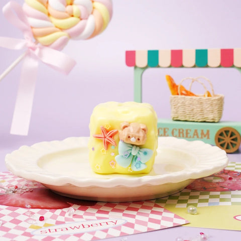 Pawtoto Bear Milk Shell Cookie Squishy Series Handmade Soft Texture Slow Rebound Stress Relief Toy