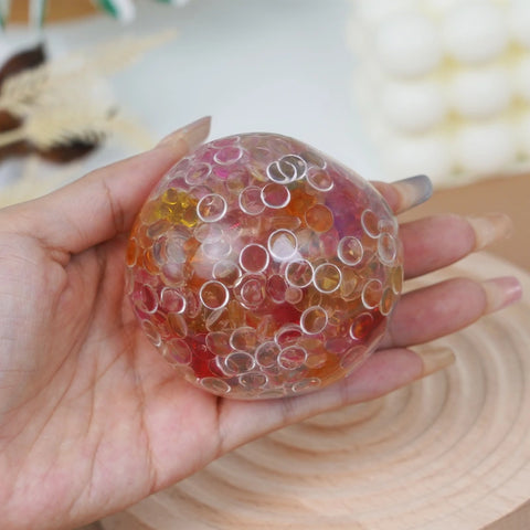 Pawtoto Grape Beads Pink-Handcrafted Grape Bead Sensory Squeeze Ball Squishy Toy Handmade