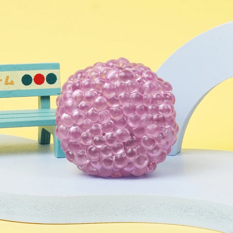 Pawtoto Grape Beads Pink-Handcrafted Grape Bead Sensory Squeeze Ball Squishy Toy Handmade