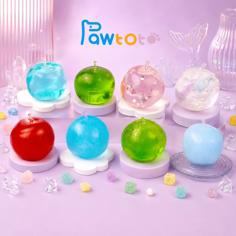 Pawtoto ミニベビーピーナッツイエロースクイーズおもちゃ 手作り食品グレードシリコン クリーミーな感触 柔らかく素早く反発