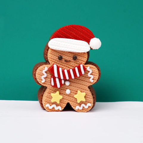 Pawtoto Christmas Gingerbread Man Brown Squishy Toy Handmade Food Grade Silicon Creamy Clay Feel Soft Quick Rebound