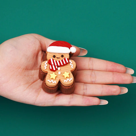 Pawtoto Christmas Gingerbread Man Brown Squishy Toy Handmade Food Grade Silicon Creamy Clay Feel Soft Quick Rebound