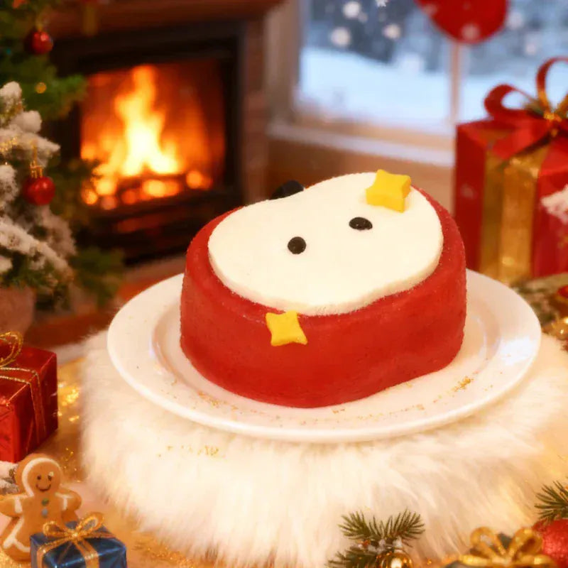 Pawtoto Christmas Knitted Apple Red Squishy Toy Handmade Food Grade Silicon Clay Feel Soft Quick Rebound