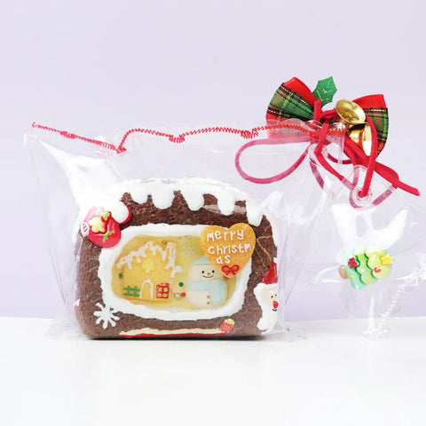 Pawtoto クリスマス スノーマン ハウス スクイーズ おもちゃ 手作り 食品グレード シリコン クリーミー 粘土 柔らかく 素早い反発