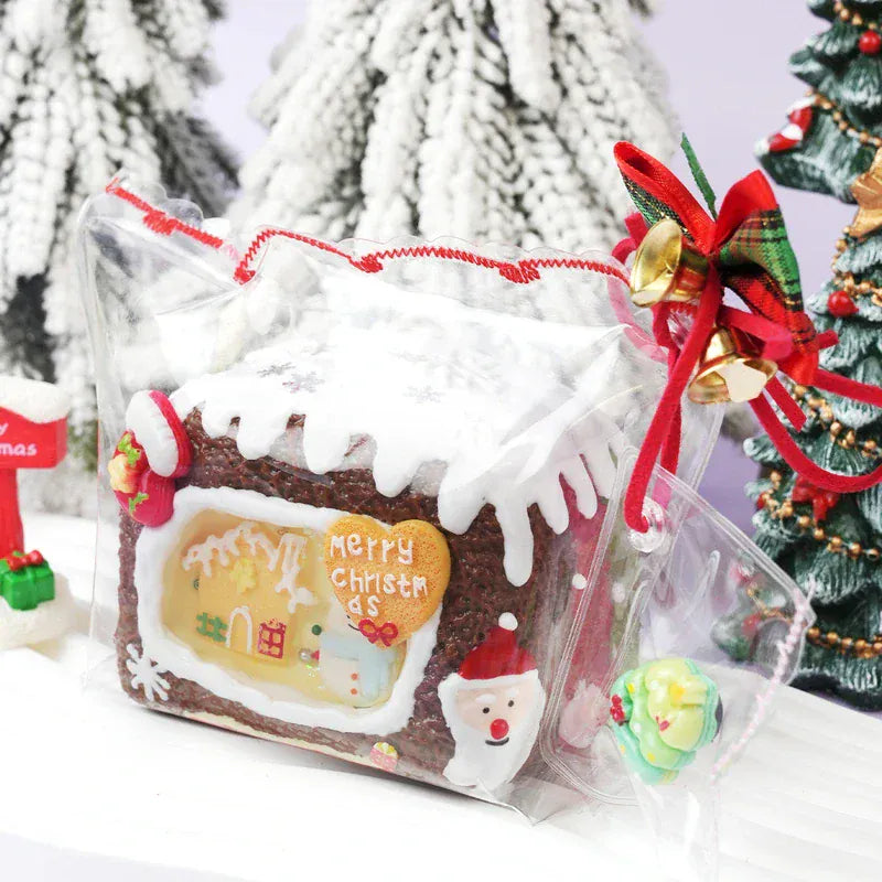 Pawtoto クリスマス スノーマン ハウス スクイーズ おもちゃ 手作り 食品グレード シリコン クリーミー 粘土 柔らかく 素早い反発