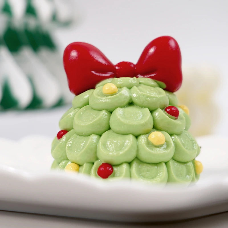 Pawtoto Christmas Tree Green Red Squishy Toy Handmade Food Grade Silicon Creamy Clay Feel   Soft Quick Rebound
