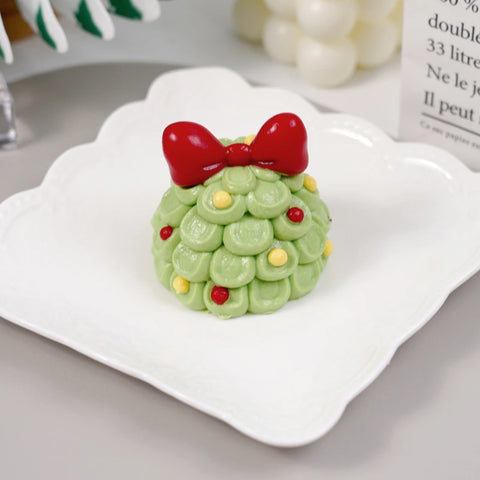 Pawtoto Christmas Tree Green Red Squishy Toy Handmade Food Grade Silicon Creamy Clay Feel   Soft Quick Rebound