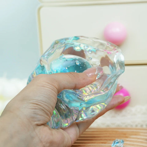 Pawtoto Clear Seashell Squishy Toy Handmade Food Grade Silicon Water Feel Medium Firm Quick Rebound