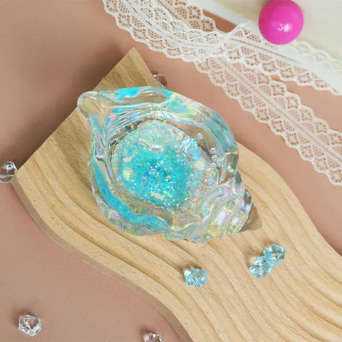 Pawtoto Clear Seashell Squishy Toy Handmade Food Grade Silicon Water Feel Medium Firm Quick Rebound