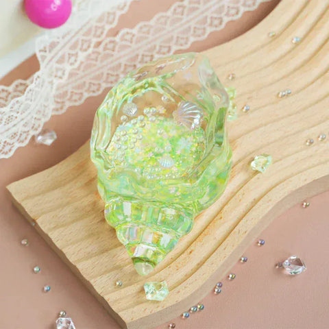 Pawtoto Clear Seashell Squishy Toy Handmade Food Grade Silicon Water Feel Medium Firm Quick Rebound