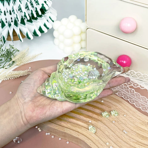 Pawtoto Clear Seashell Squishy Toy Handmade Food Grade Silicon Water Feel Medium Firm Quick Rebound