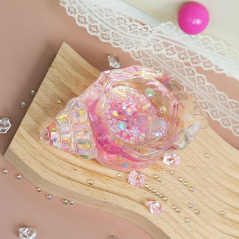 Pawtoto Clear Seashell Squishy Toy Handmade Food Grade Silicon Water Feel Medium Firm Quick Rebound