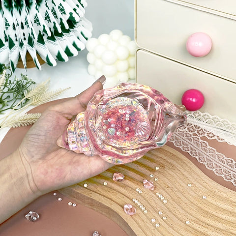 Pawtoto Clear Seashell Squishy Toy Handmade Food Grade Silicon Water Feel Medium Firm Quick Rebound