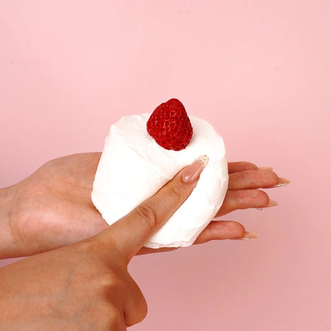 Pawtoto Creamy Strawberry Cake Squishy Toy Handmade Food Grade Silicon