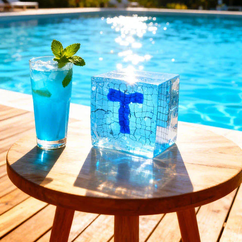 Pawtoto クリスタルクリアキューブ スイミングプール スクイーズおもちゃ 手作り 食品グレードシリコン クリーミー粘土 柔らかく素早い反発感