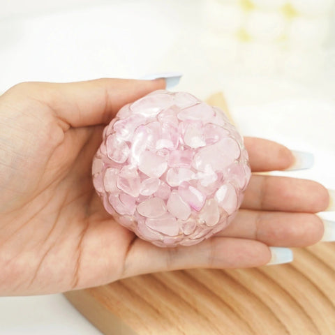 Pawtoto Grape Beads Pink-Handcrafted Grape Bead Sensory Squeeze Ball Squishy Toy Handmade