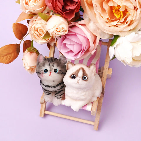 Pawtoto Handmade Flocked Cat Squishy Toy Food Grade Silicon Creamy Clay Feel Soft Quick Rebound