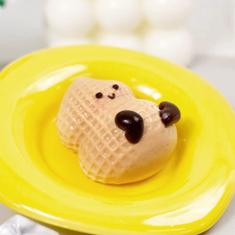 Pawtoto Cute Baby Peanut Yellow Squishy Toy Handmade Food Grade Silicon Creamy Feel Soft Quick Rebound