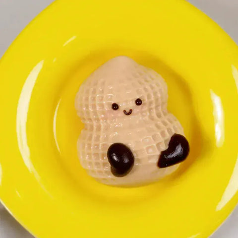 Pawtoto Mini Baby Peanut Yellow Squishy Toy Handmade Food Grade Silicon Creamy Feel Soft Quick Rebound