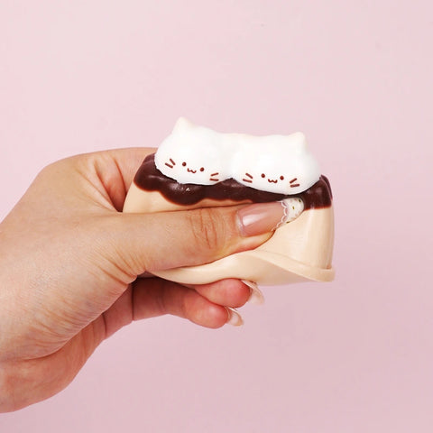 Pawtoto Cute Cat Pudding Charm Squishy Toy Handmade Food Grade Silicon