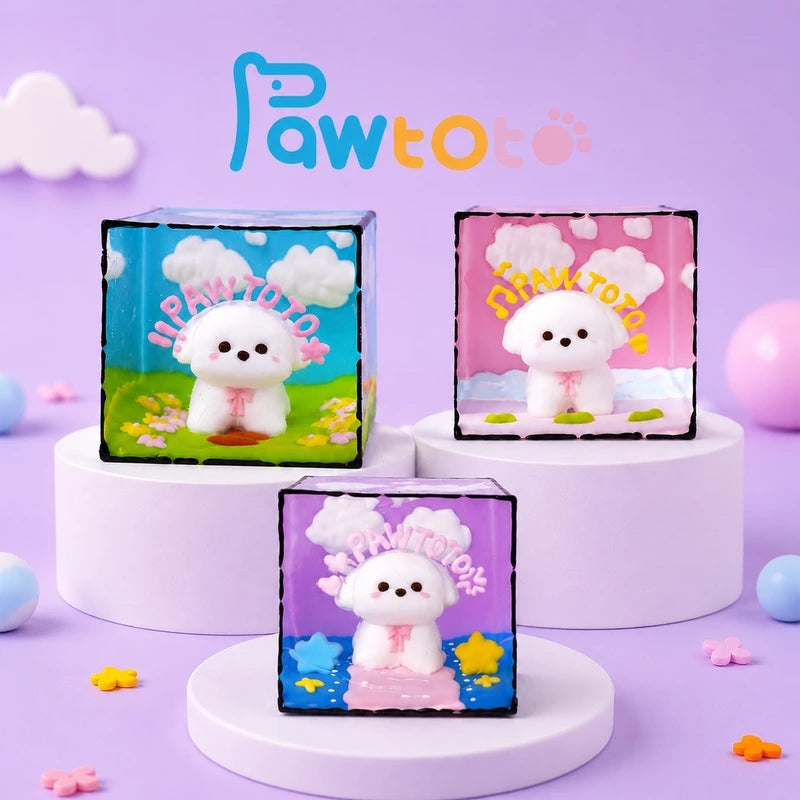 Pawtoto ミニベビーピーナッツイエロースクイーズおもちゃ 手作り食品グレードシリコン クリーミーな感触 柔らかく素早く反発
