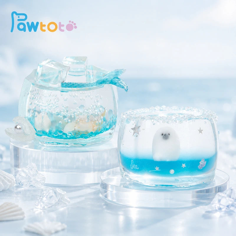 Pawtoto 야광 빙산 스퀴시 장난감 수제 식품 등급 실리콘 크리미 클레이 느낌 부드럽고 빠른 반동
