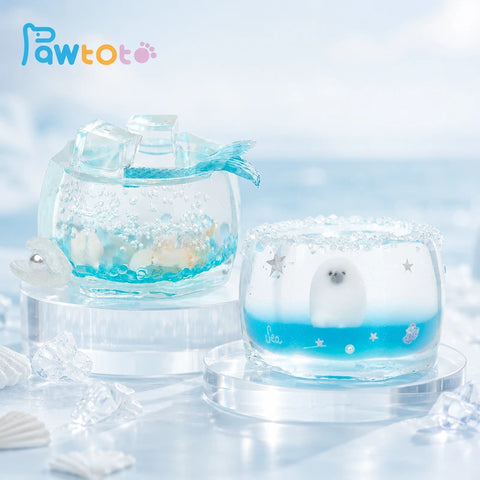 Pawtoto 야광 빙산 스퀴시 장난감 수제 식품 등급 실리콘 크리미 클레이 느낌 부드럽고 빠른 반동