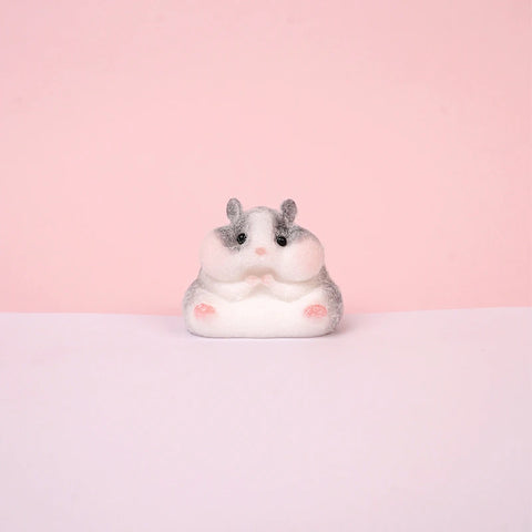 Pawtoto Flocked Hamster Squishy Toy Handmade Food Grade Silicon Creamy Clay Feel Soft Quick Rebound