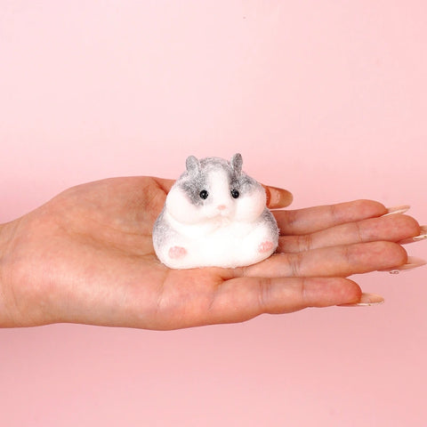 Pawtoto Flocked Hamster Squishy Toy Handmade Food Grade Silicon Creamy Clay Feel Soft Quick Rebound