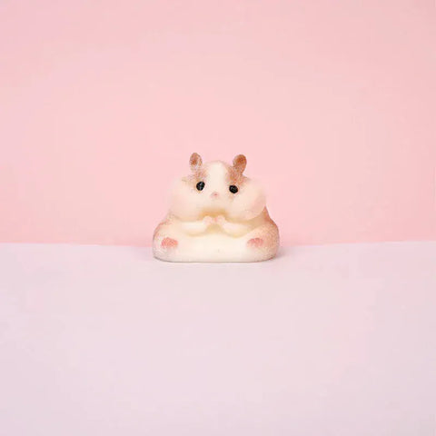 Pawtoto Flocked Hamster Squishy Toy Handmade Food Grade Silicon Creamy Clay Feel Soft Quick Rebound
