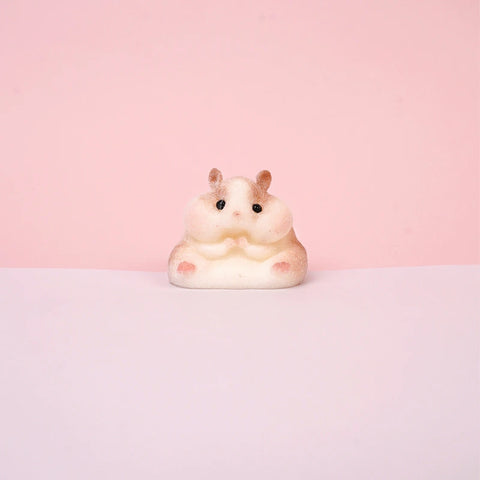 Pawtoto Flocked Hamster Squishy Toy Handmade Food Grade Silicon Creamy Clay Feel Soft Quick Rebound