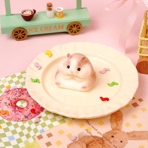 Pawtoto Flocked Hamster Squishy Toy Handmade Food Grade Silicon Creamy Clay Feel Soft Quick Rebound