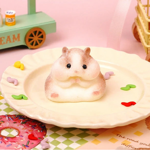 Pawtoto Flocked Hamster Squishy Toy Handmade Food Grade Silicon Creamy Clay Feel Soft Quick Rebound