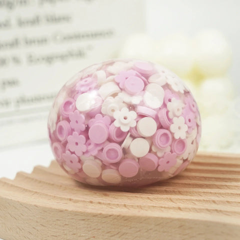 Pawtoto Grape Beads Pink-Handcrafted Grape Bead Sensory Squeeze Ball Squishy Toy Handmade