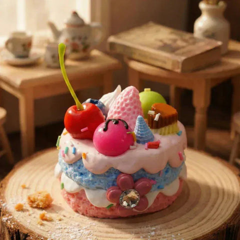 Pawtoto Yummy Birthday Cake Series Squishy Toy Handmade Food Grade Silicon Creamy Clay Feel Soft Quick Rebound