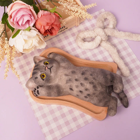 Pawtoto Giant Cat Squishy Toy Handmade Food Grade Silicon Creamy Clay Feel Firm Soft Quick Rebound