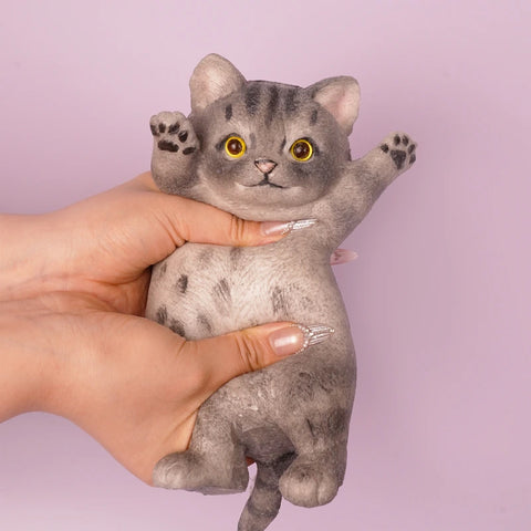 Pawtoto Giant Cat Squishy Toy Handmade Food Grade Silicon Creamy Clay Feel Firm Soft Quick Rebound