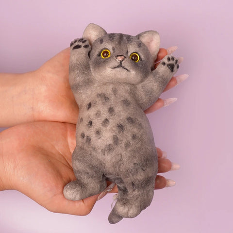 Pawtoto Giant Cat Squishy Toy Handmade Food Grade Silicon Creamy Clay Feel Firm Soft Quick Rebound