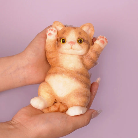 Pawtoto Giant Cat Squishy Toy Handmade Food Grade Silicon Creamy Clay Feel Firm Soft Quick Rebound