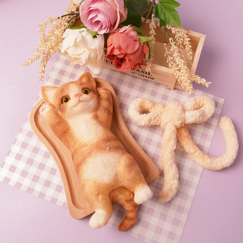 Pawtoto Giant Cat Squishy Toy Handmade Food Grade Silicon Creamy Clay Feel Firm Soft Quick Rebound