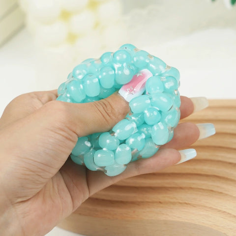 Pawtoto Grape Beads Pink-Handcrafted Grape Bead Sensory Squeeze Ball Squishy Toy Handmade