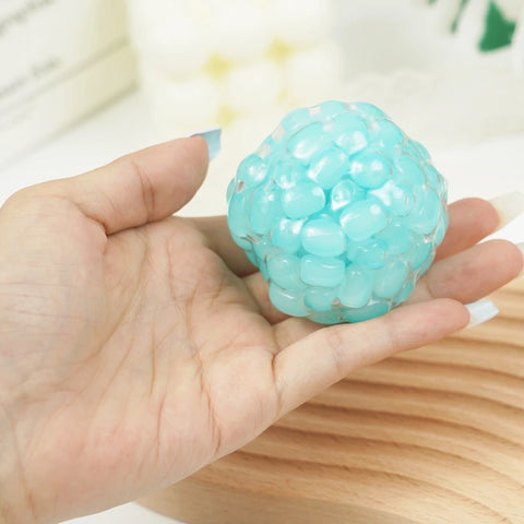 Pawtoto Grape Beads Pink-Handcrafted Grape Bead Sensory Squeeze Ball Squishy Toy Handmade