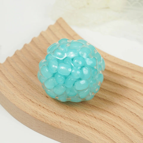 Pawtoto Grape Beads Pink-Handcrafted Grape Bead Sensory Squeeze Ball Squishy Toy Handmade