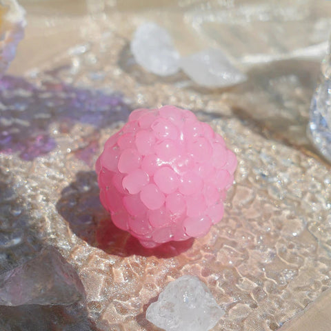 Pawtoto Grape Beads Pink-Handcrafted Grape Bead Sensory Squeeze Ball Squishy Toy Handmade