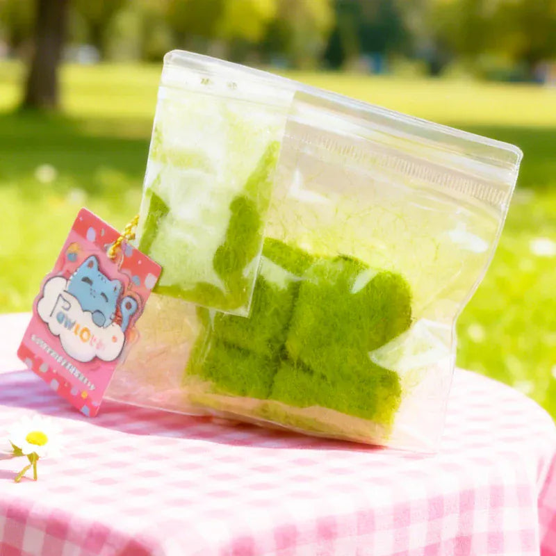 Pawtoto 草キューブ グリーン スクイーズおもちゃ 手作り 食品グレードシリコン クリーミー粘土 柔らかくて素早い反発