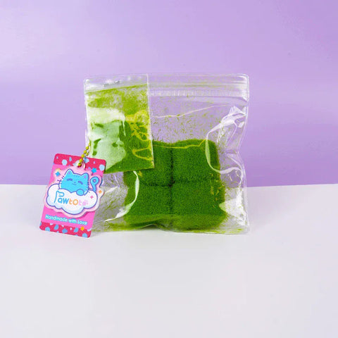 Pawtoto 草キューブ グリーン スクイーズおもちゃ 手作り 食品グレードシリコン クリーミー粘土 柔らかくて素早い反発