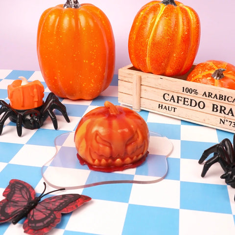 Pawtoto Halloween Crazy Pumpkin Squishy Toy Handmade Food Grade Silicon Clay Feel Soft Quick Rebound