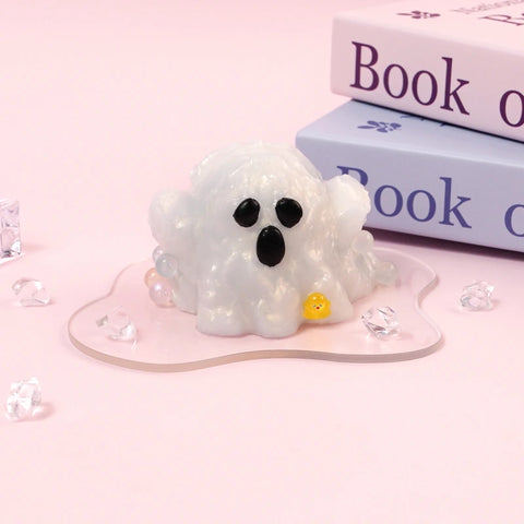 Pawtoto Halloween Little Ghost Squishy Toy Handmade Food Grade Silicon Creamy Clay Feel Firm Soft Quick Rebound