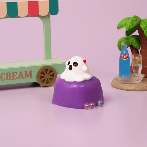 Pawtoto Halloween Mini Ghost Squishy Toy Handmade Food Grade Silicon Creamy Clay Feel Firm Soft Quick Rebound