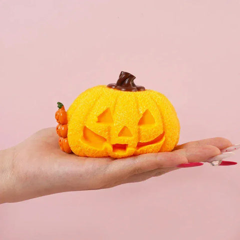 Pawtoto Halloween Pumpkin Head Orange Squishy Toy Handmade Food Grade Silicon Creamy Clay Feel Soft Quick Rebound